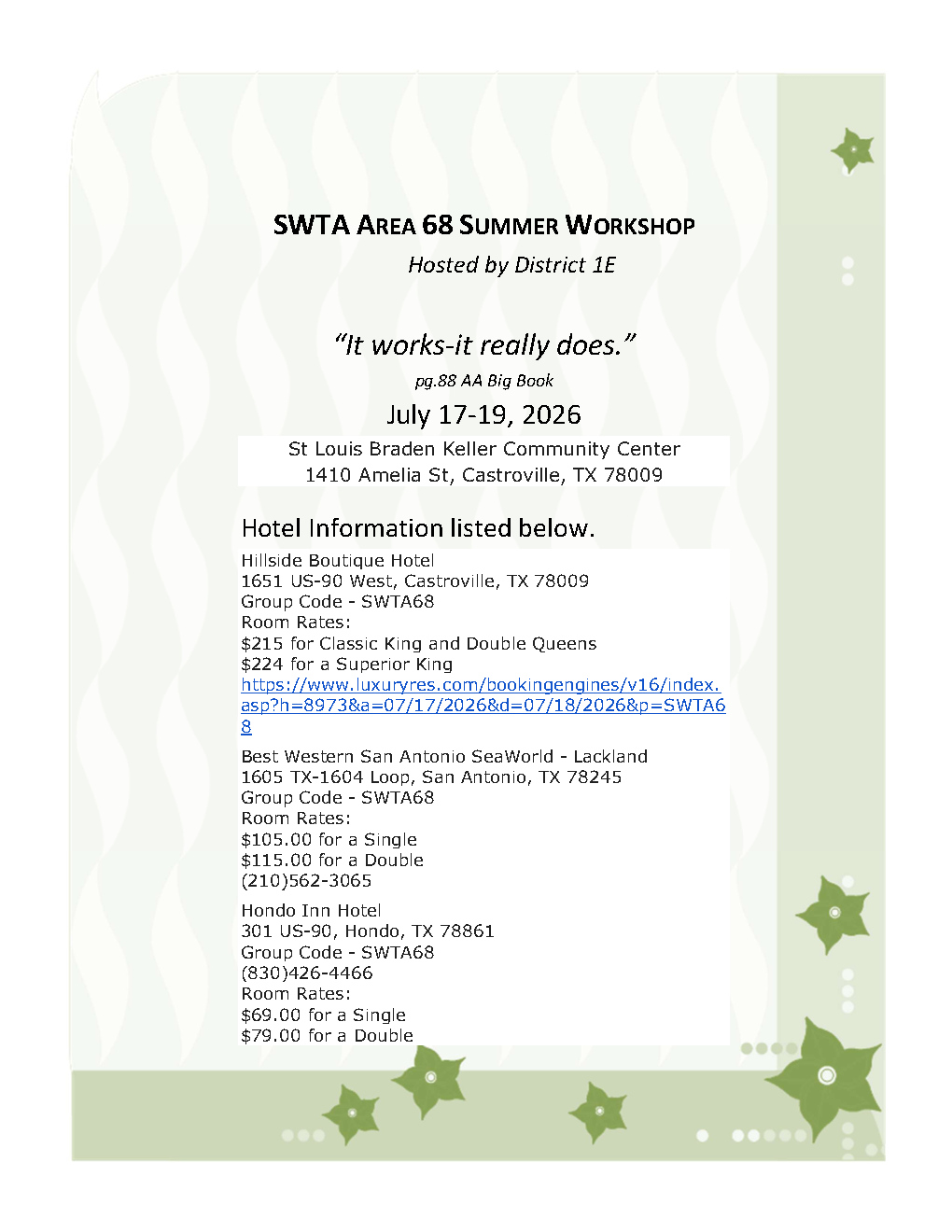 En - SWTA 68 Summer Workshop